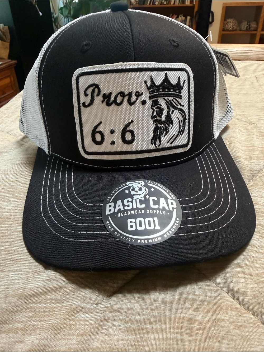 Prov. 6:6 Black and White Trucker Hat